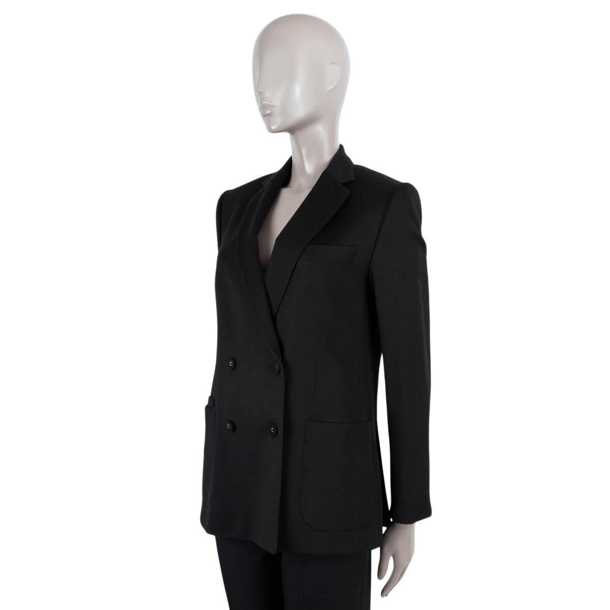OFFICINE GENERALE black wool MATHILDE DOUBLE BREASTED Blazer Jacket 38 XS In Excellent Condition For Sale In Zürich, CH