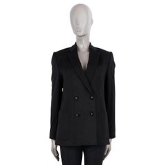 OFFICINE GENERALE black wool MATHILDE DOUBLE BREASTED Blazer Jacket 38 XS