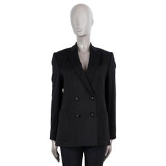 OFFICINE GENERALE black wool MATHILDE DOUBLE BREASTED Blazer Jacket 38 XS