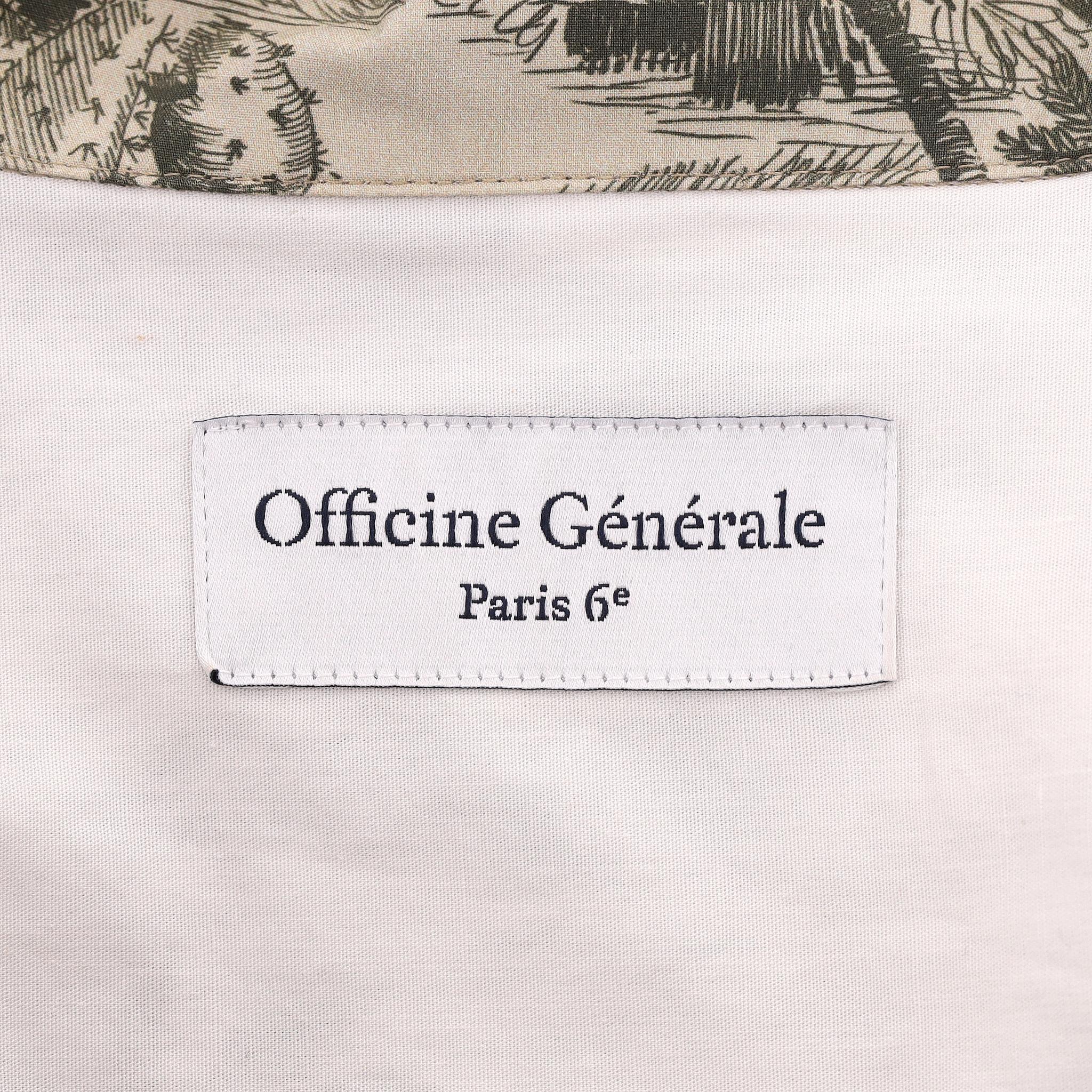 Officine Generale Hemd aus Baumwolle mit Palmenmuster im Angebot 1