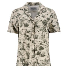 Officine Generale Palm Print Cotton Shirt
