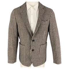 OFFICINE GENERALE Size 38 Grey Brown Navy Plaid Wool Sport Coat
