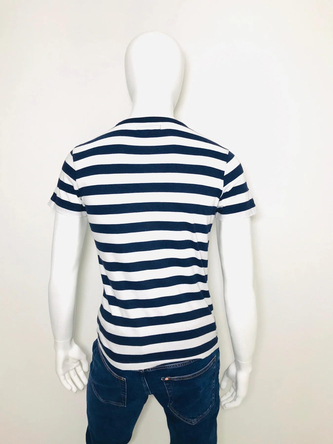 Officine Generale Stripe T- shirt In Excellent Condition For Sale In London, GB