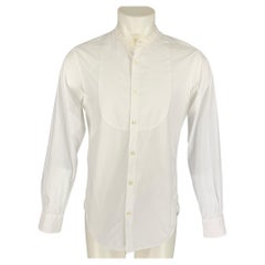 OFFICINE GENERALE x BARNEY'S NEW YORK Size M White Cotton Nehru Collar Shirt