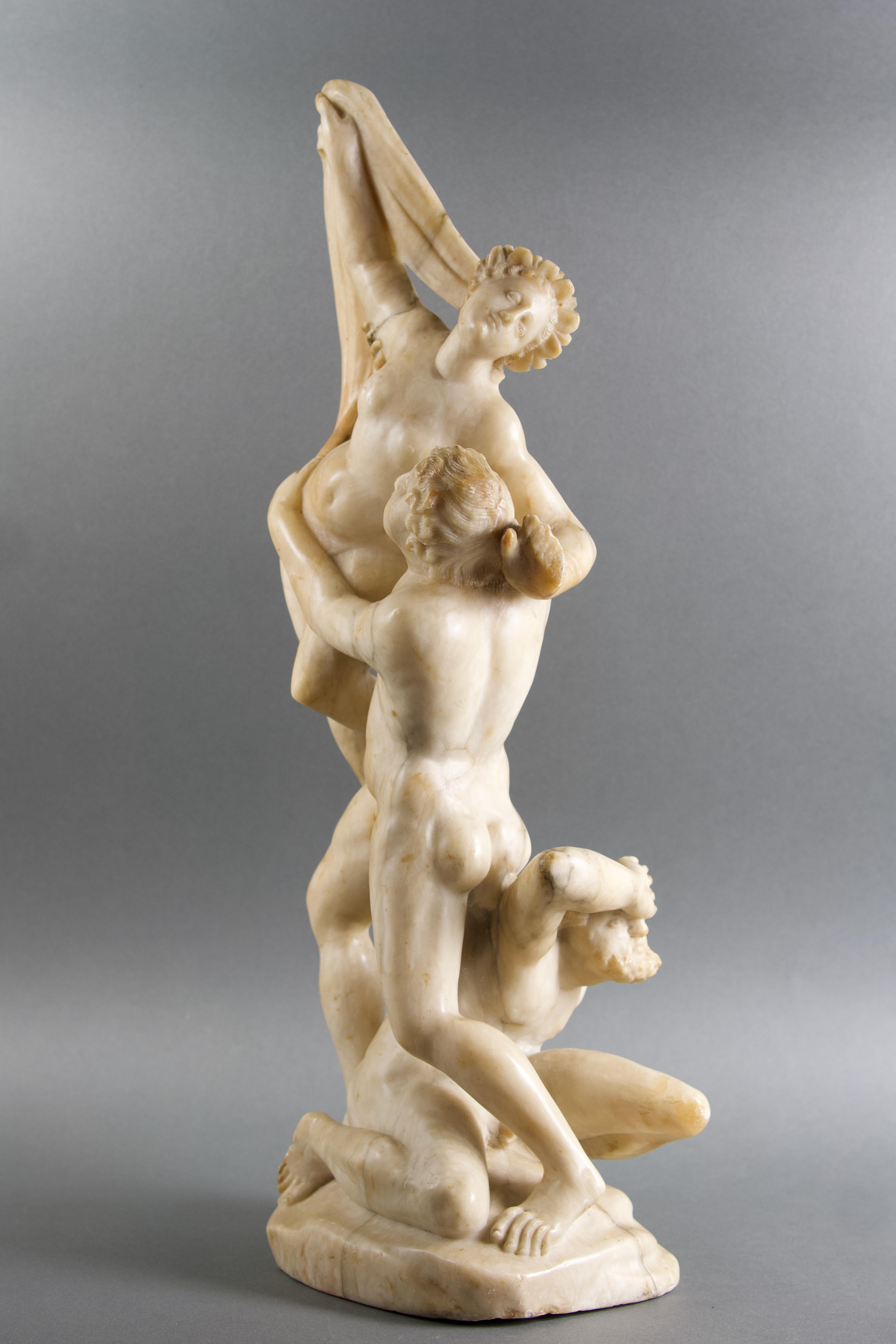 Grupo escultórico neoclásico italiano en alabastro 'El rapto de las Sabinas' XVIII - Sculpture Escuela italiana de Officine Inghirami
