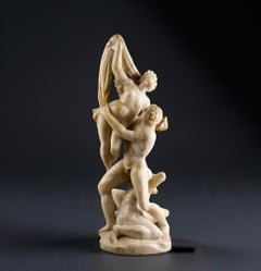 Italian Neoclassical Sculptural Group in Alabaster "The Rape of the Sabine Women" 18th