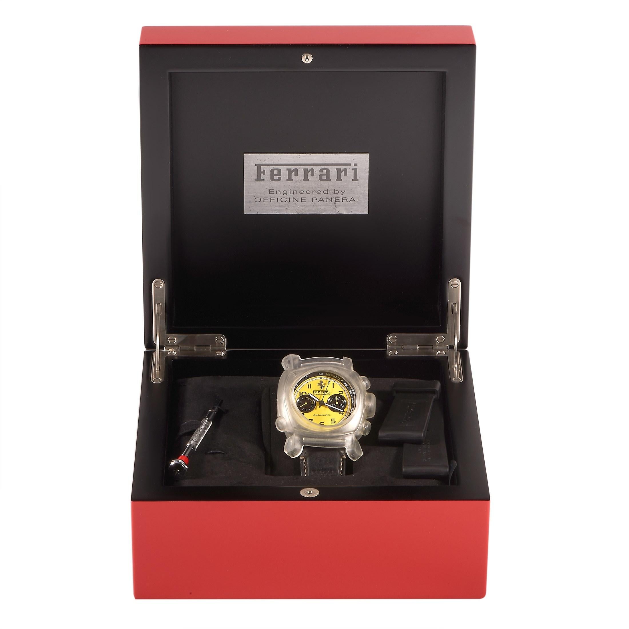 Officine Panerai Ferrari Granturismo Chronograph Watch FER00011 In Excellent Condition In Southampton, PA