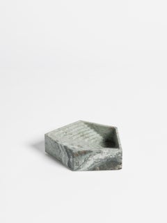 21st Century Modern Portuguese "Pele de Tigre" White Marble  Pentagonal Tray