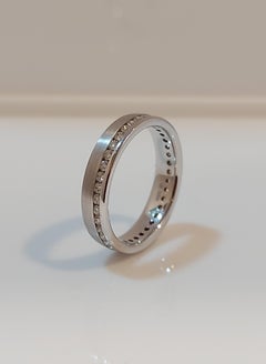 Offset Diamond Full Set Band Ring