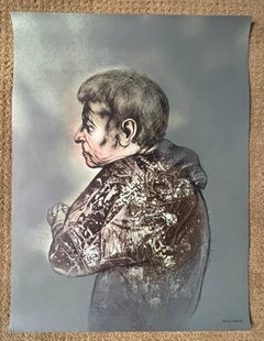 Offset Lithograph Drawing from "Portfolio" by Rafael Coronel, 1978