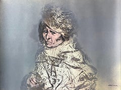 Offset Lithograph Drawing from "Portfolio" by Rafael Coronel, 1978