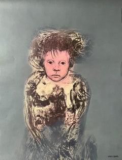 Offset Lithograph Drawing from "Portfolio" by Rafael Coronel, 1978