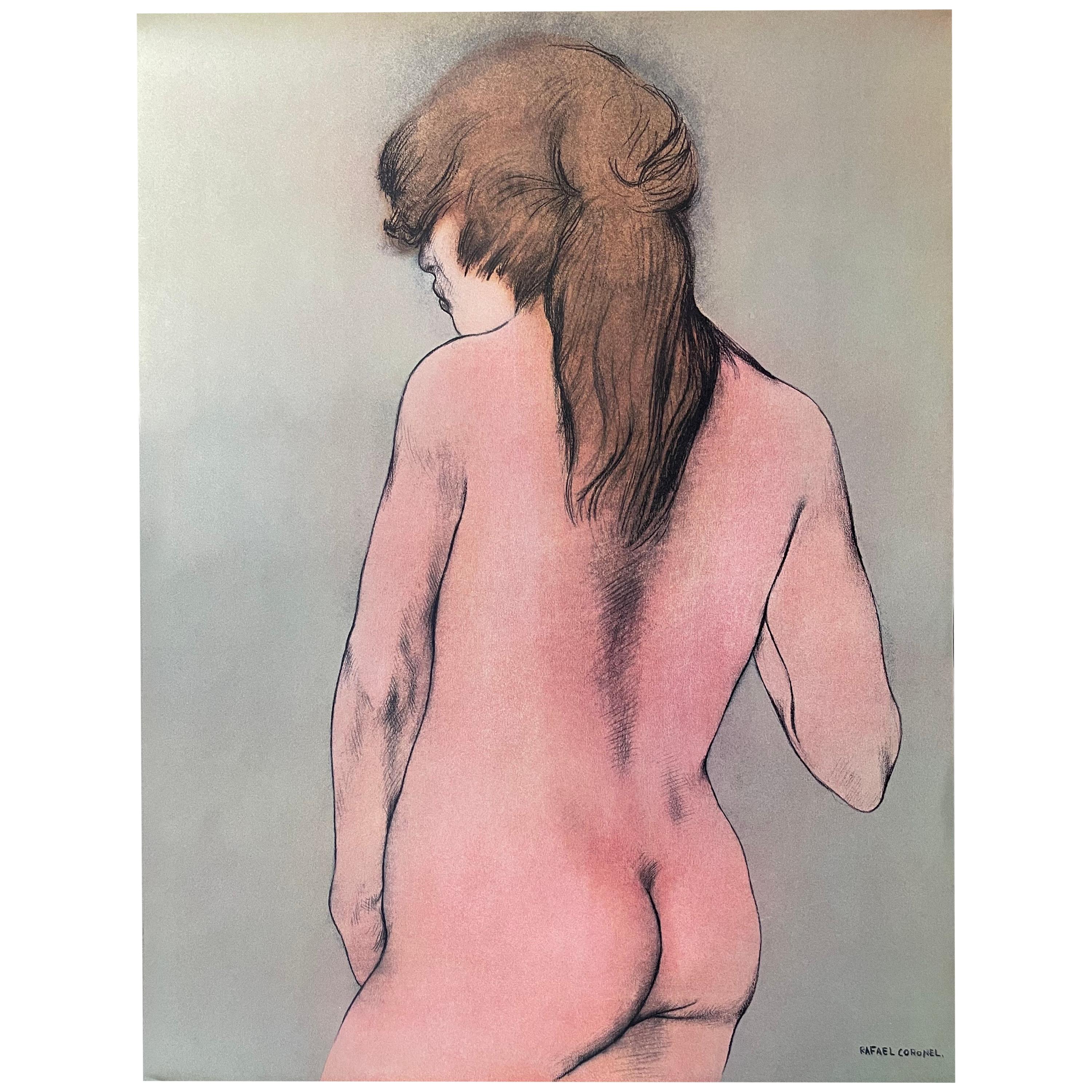 Offset Lithograph Drawing from "Portfolio" by Rafael Coronel, 1978 For Sale