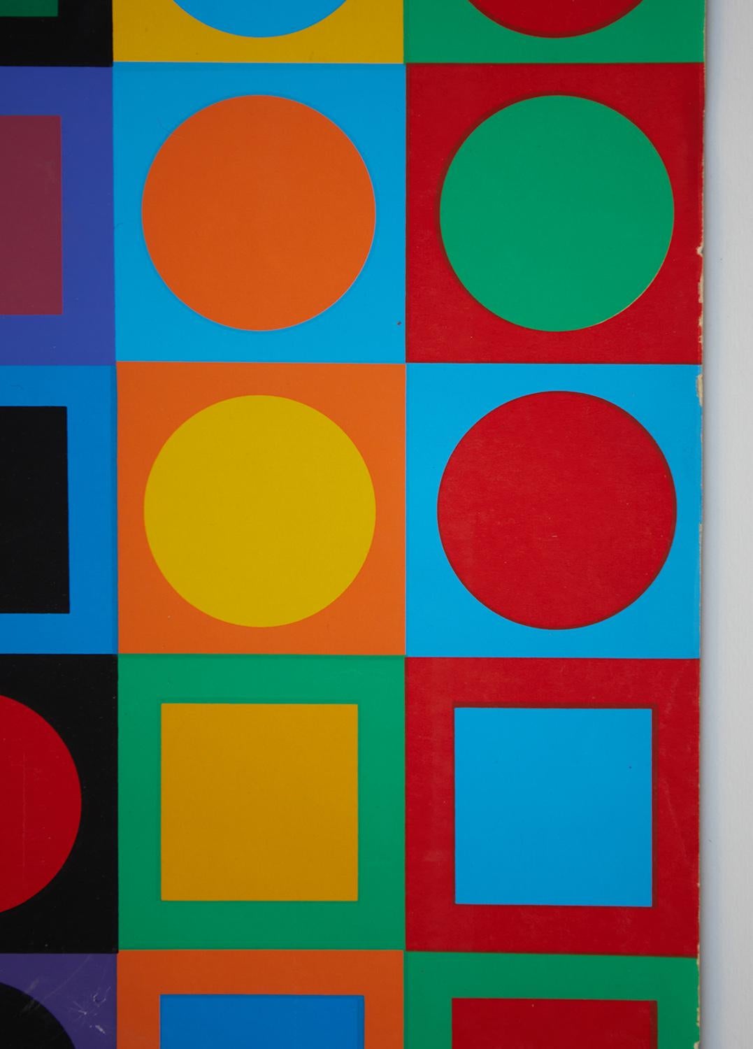 Hungarian Offset Lithograph in Color Planetary Folklore by Victor Vasarely, 1969 For Sale