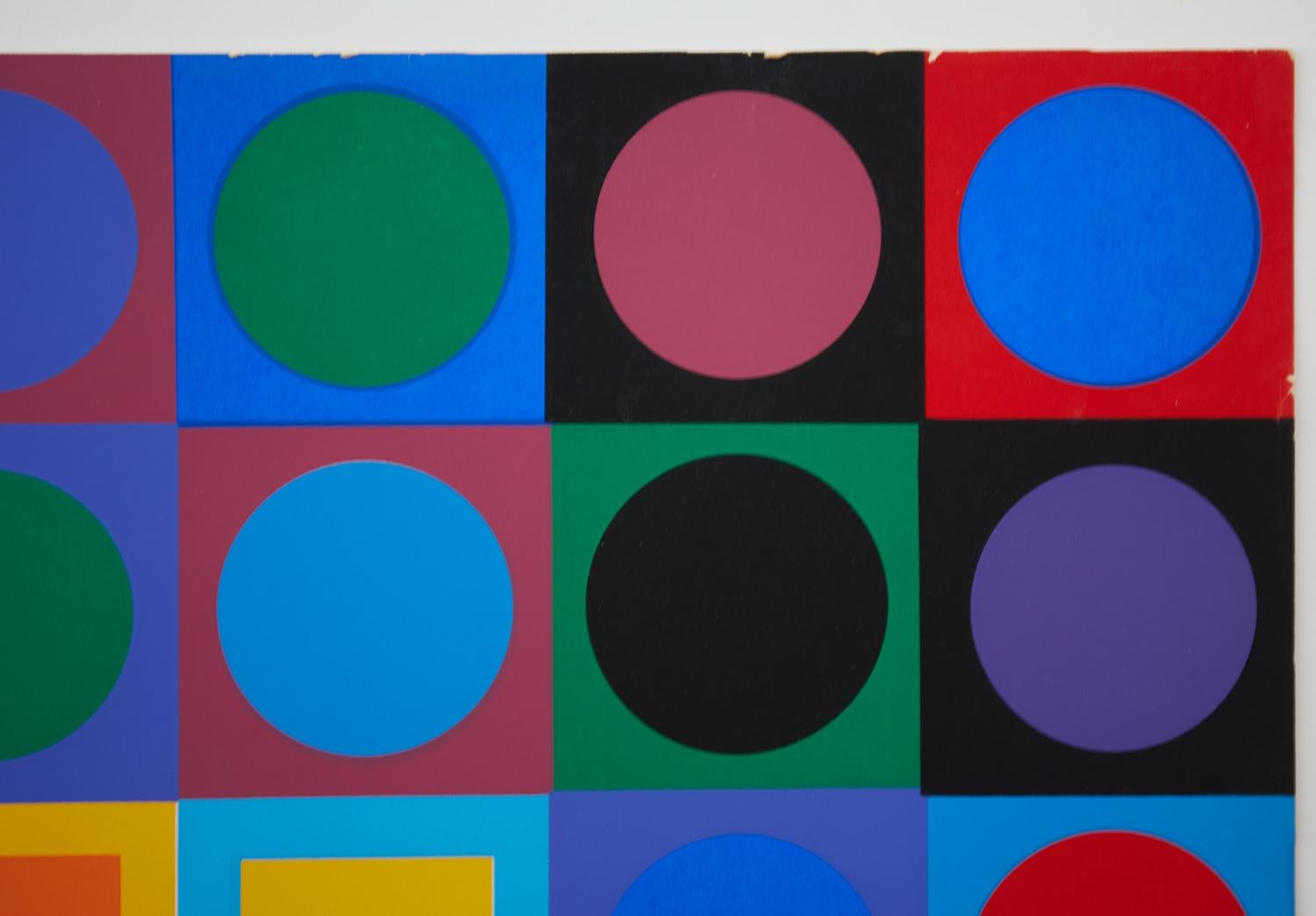 Mid-20th Century Offset Lithograph in Color Planetary Folklore by Victor Vasarely, 1969 For Sale