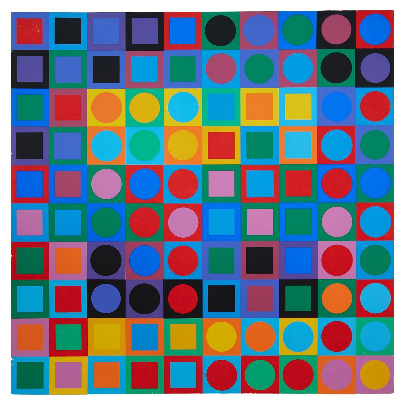 Offset Lithograph in Color Planetary Folklore by Victor Vasarely, 1969 For Sale