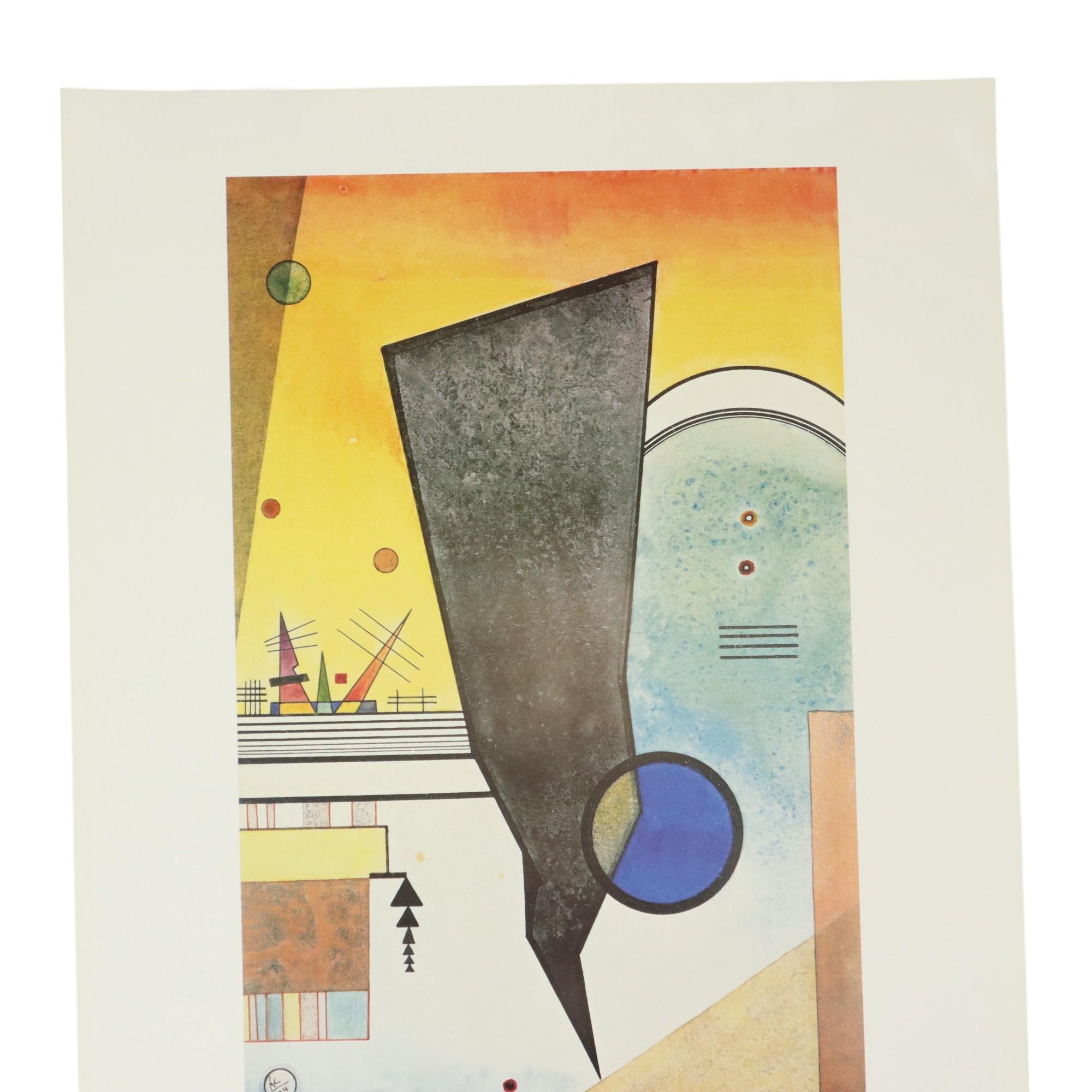 Moderne Lithographie Offset Wassily Kandinsky Curved Spitze 1924 Achenbach édition d'art en vente