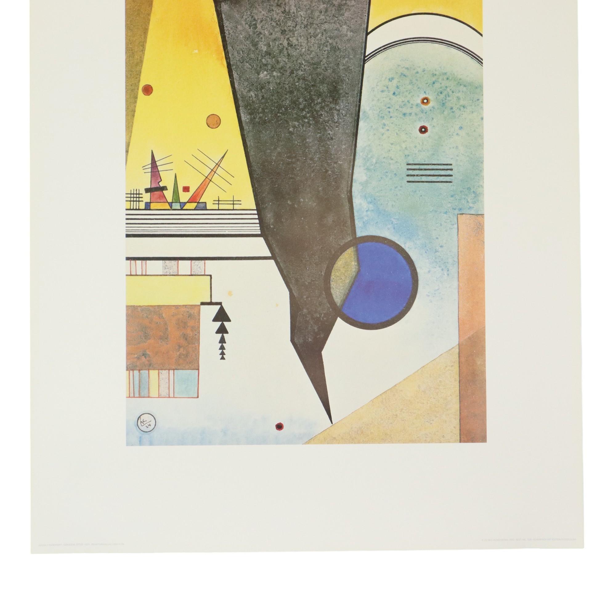 Allemand Lithographie Offset Wassily Kandinsky Curved Spitze 1924 Achenbach édition d'art en vente
