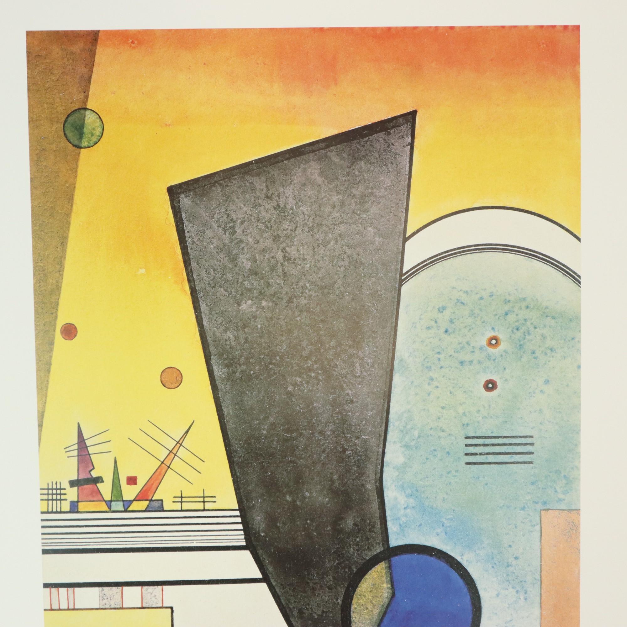 Lithographie Offset Wassily Kandinsky Curved Spitze 1924 Achenbach édition d'art Excellent état - En vente à Poperinge, BE