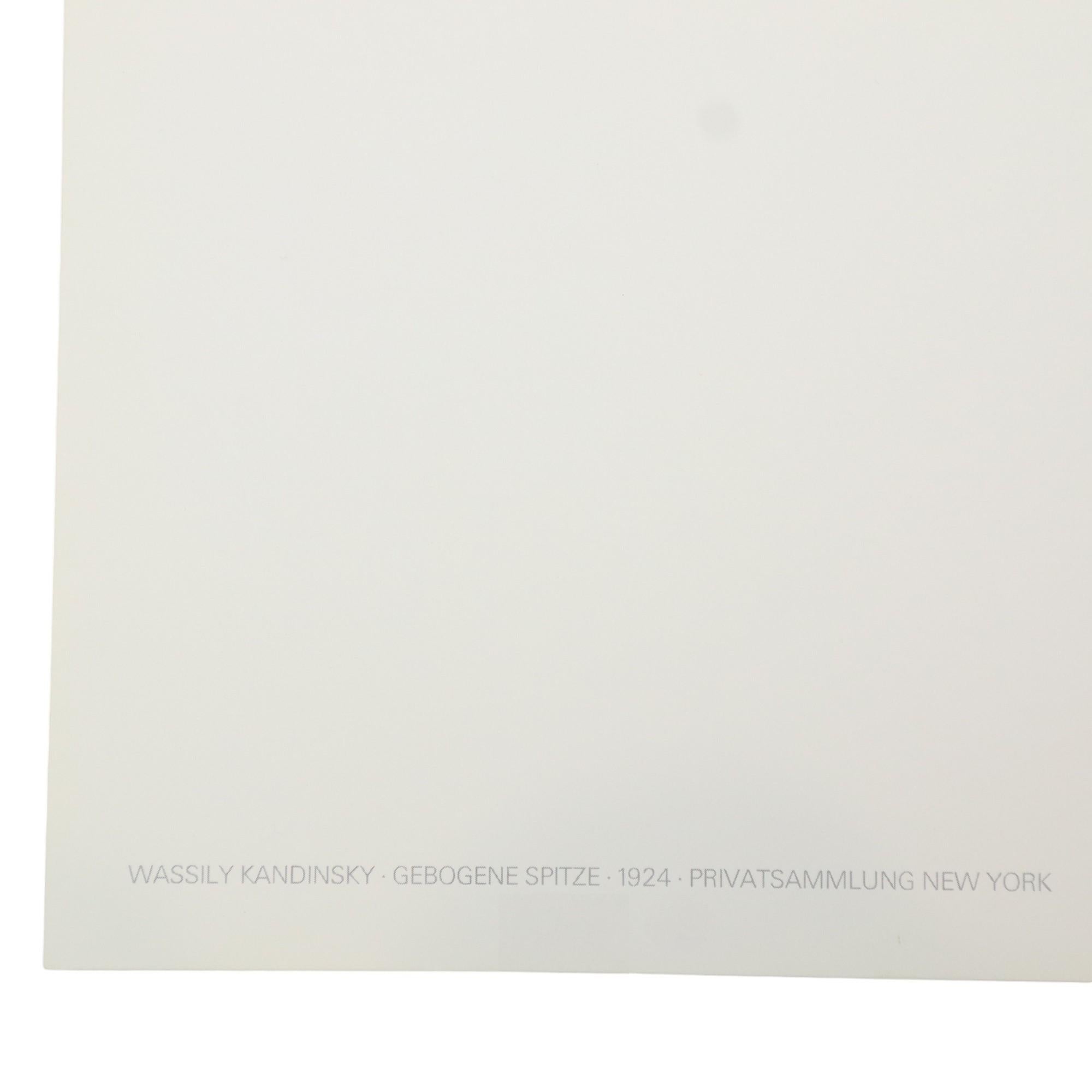 Lithographie Offset Wassily Kandinsky Curved Spitze 1924 Achenbach édition d'art en vente 2