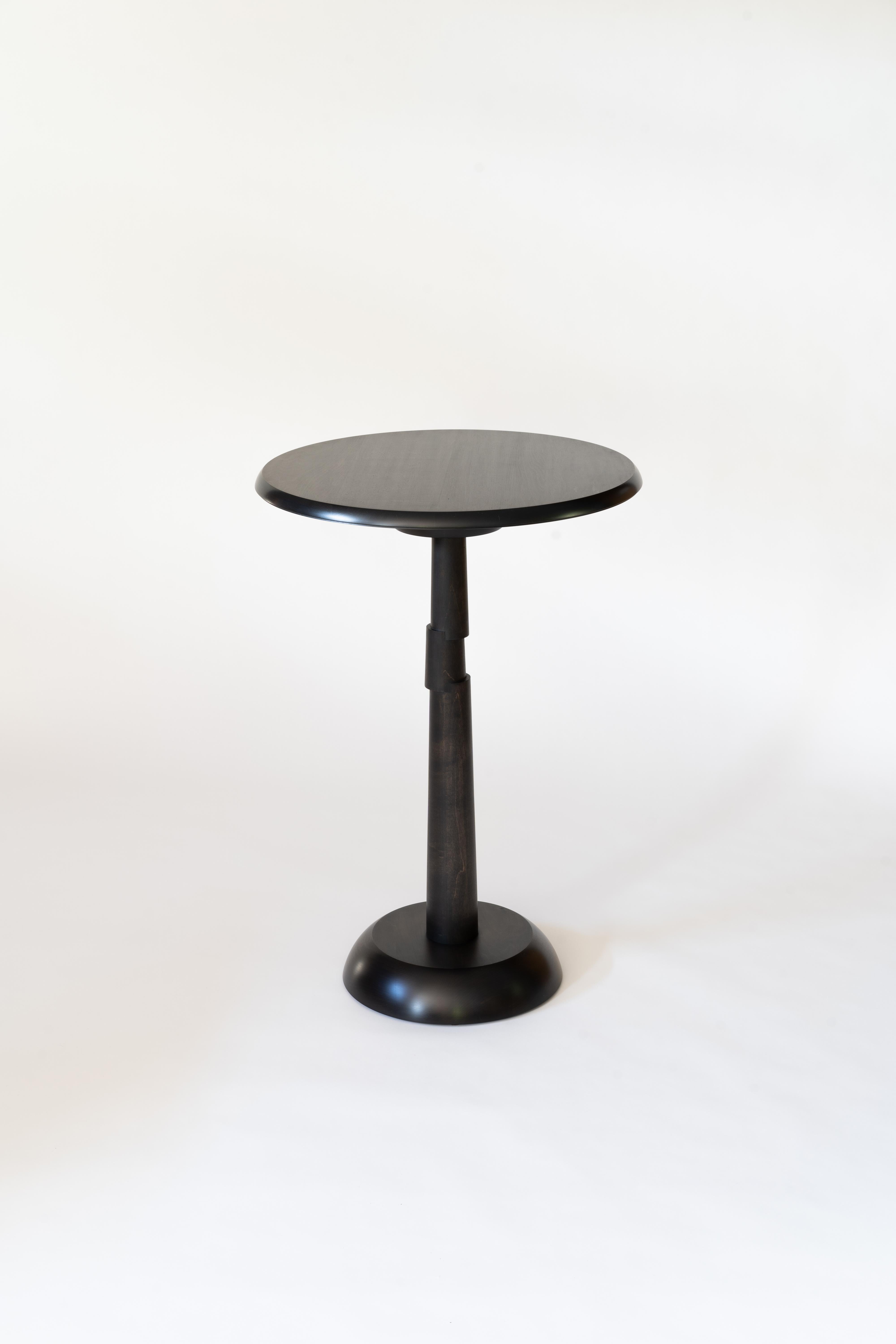 Turned Offset Pedestal Side Table For Sale