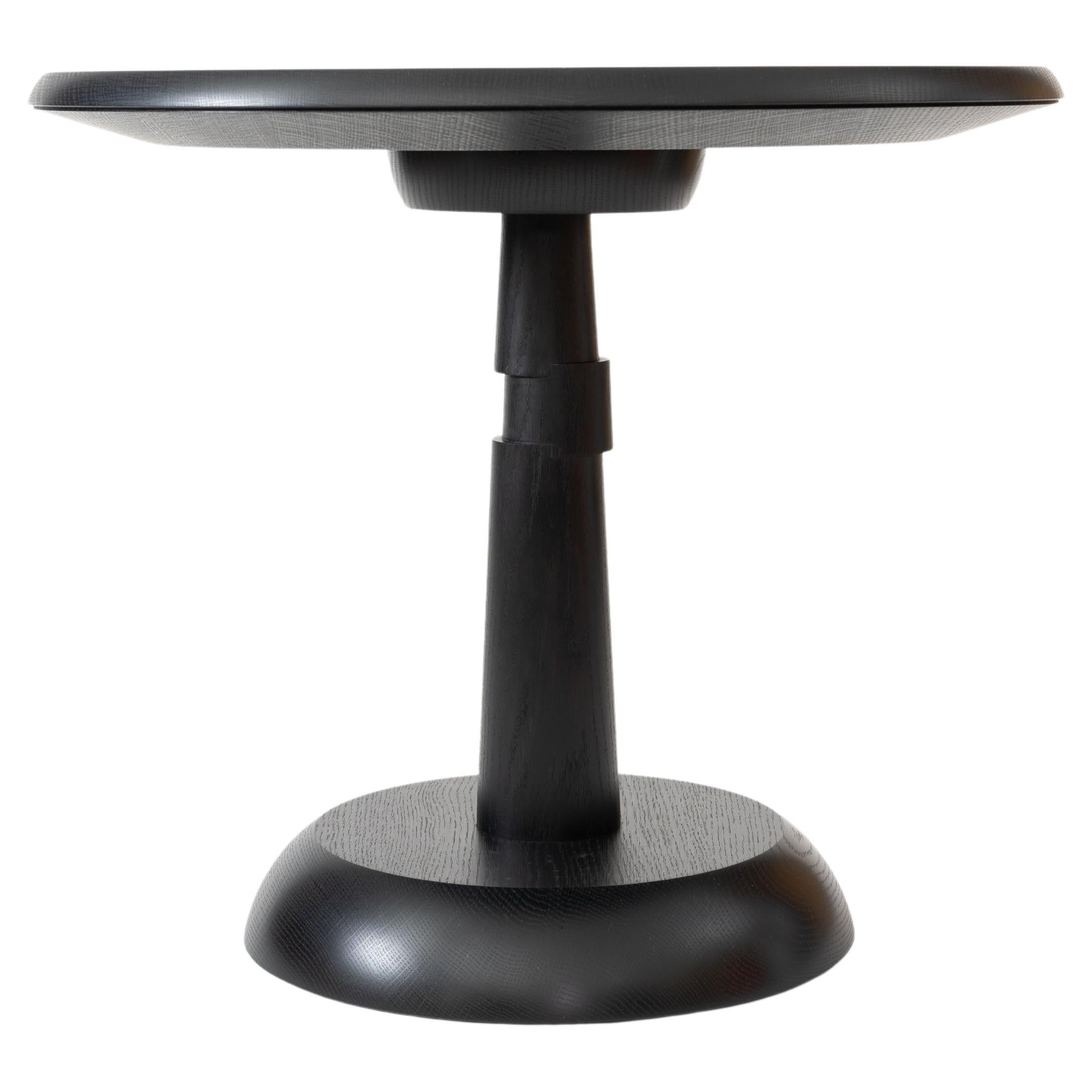 Offset Pedestal Side Table For Sale