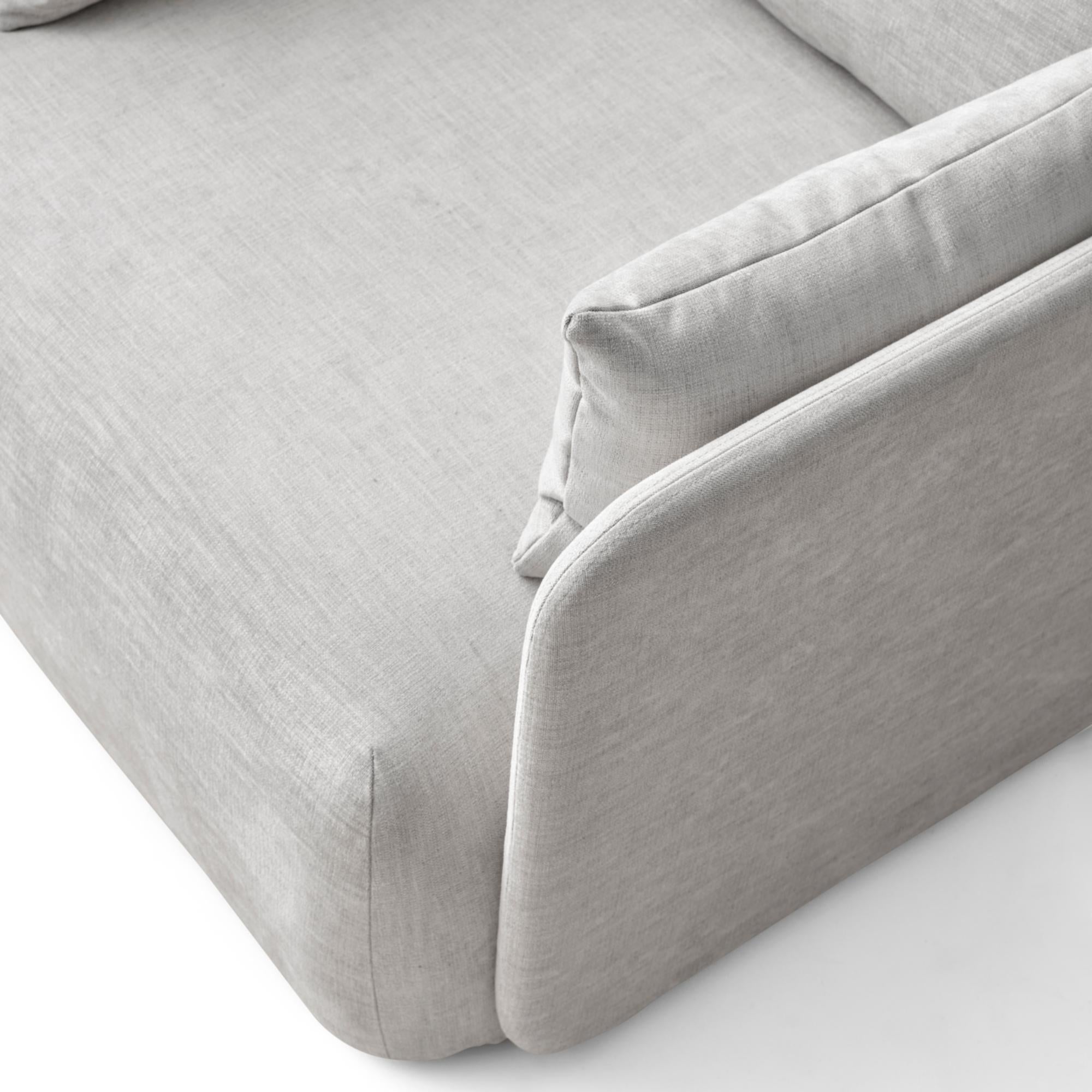 Scandinavian Modern Offset Sofa Chair, 1-Seat, Light Grey 