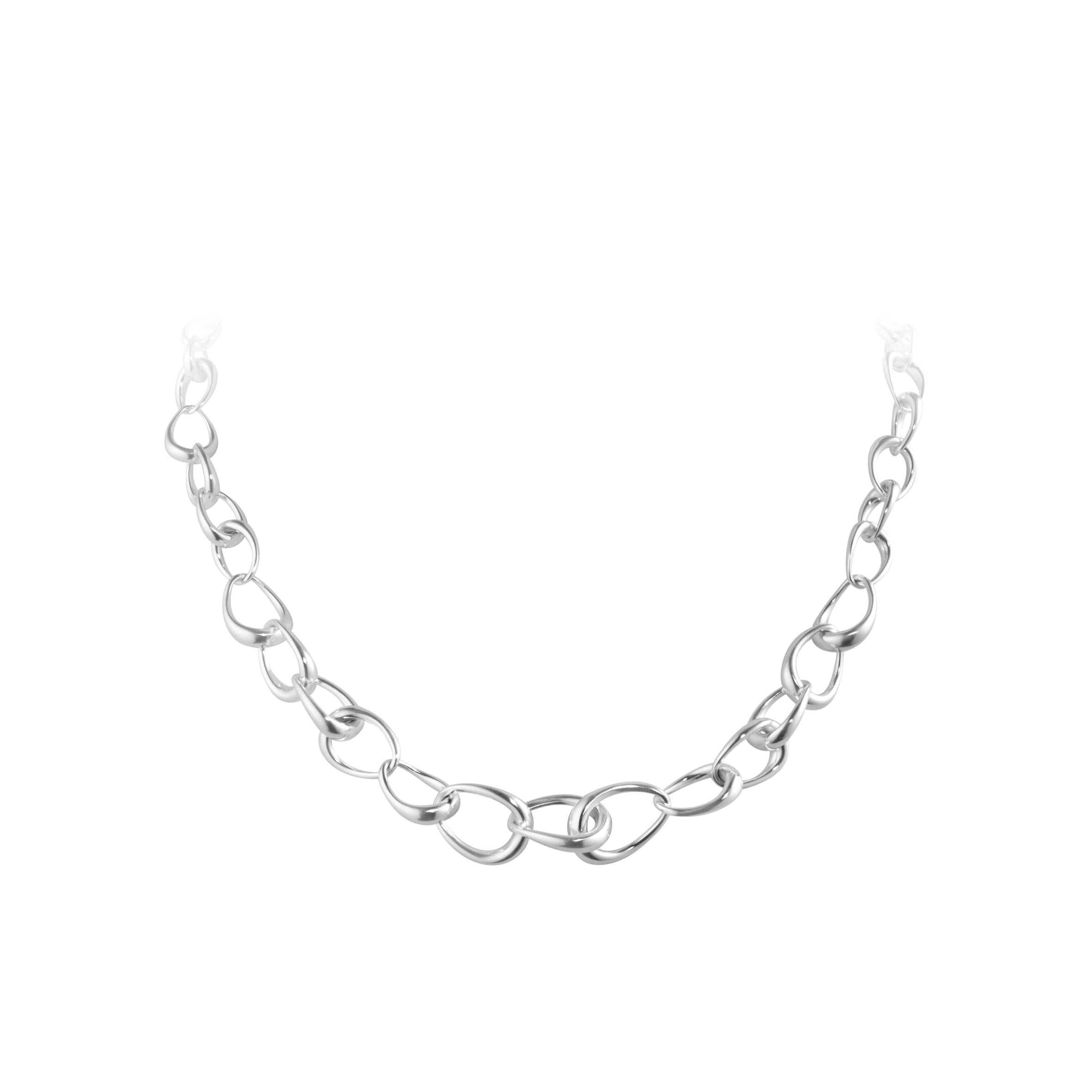 graduated link necklace silver