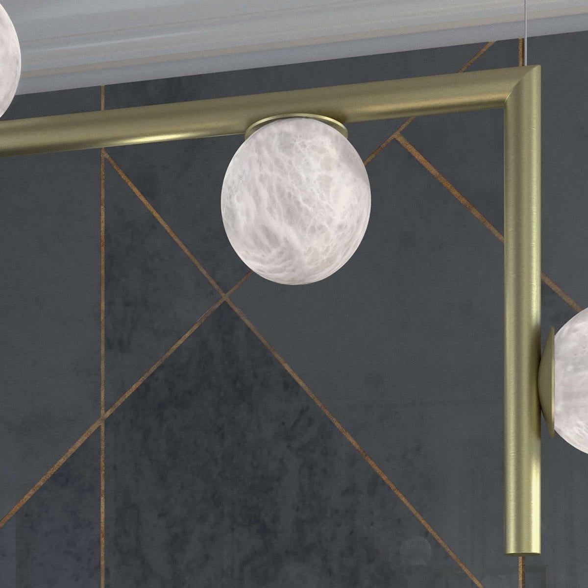 Altro Lampada a sospensione Ofione 2 in bronzo di Alabastro Italiano in vendita