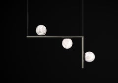Ofione 2 Brushed Black Metal Pendant Lamp by Alabastro Italiano