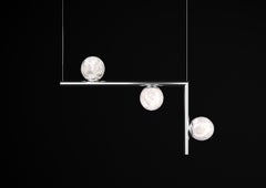 Ofione 2 Lampe à suspension en métal A Silver brillant par Alabastro Italiano