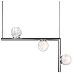 Ofione 2 Lampe à suspension en métal A Silver brillant par Alabastro Italiano