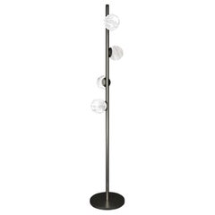Lámpara de pie de metal negro cepillado Ofione by Alabastro Italiano