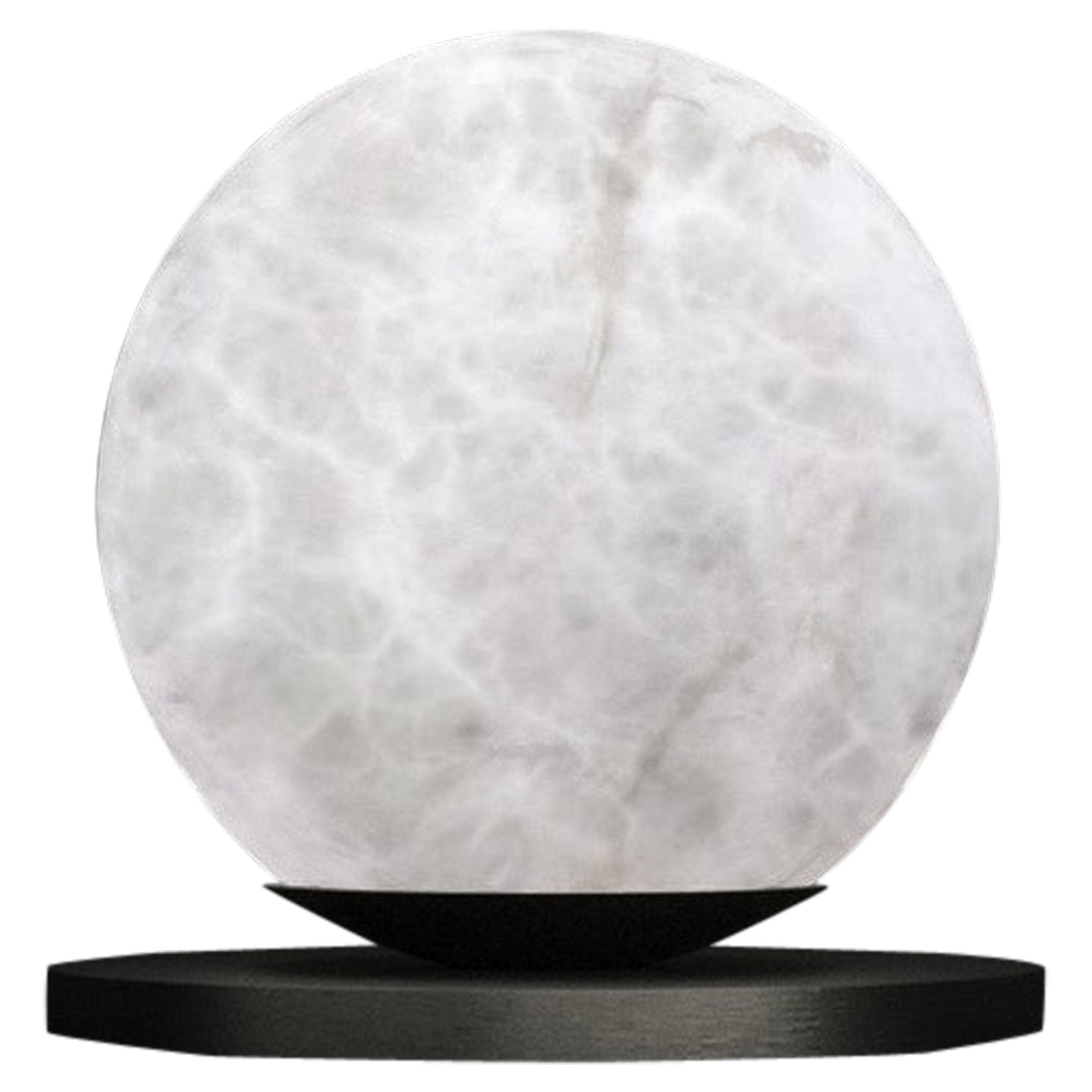 Lámpara de mesa Ofione de metal negro cepillado by Alabastro Italiano