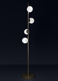 Ofione Brushed Burnished Metal Floor Lamp by Alabastro Italiano