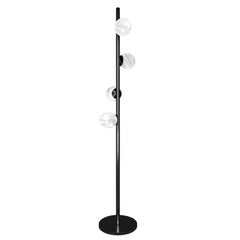Lámpara de pie de metal negro brillante Ofione by Alabastro Italiano