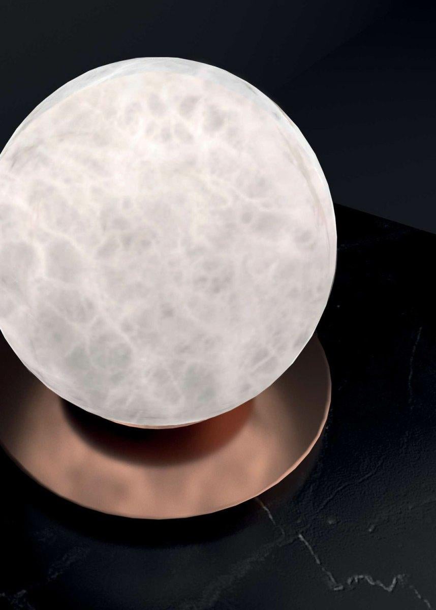 Moderne Ofione Lampe de table en métal noir brillant par Alabastro Italiano en vente
