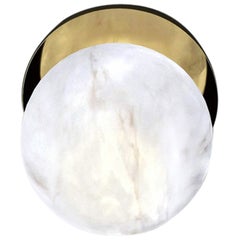 Ofione Applique in metallo oro lucido di Alabastro Italiano