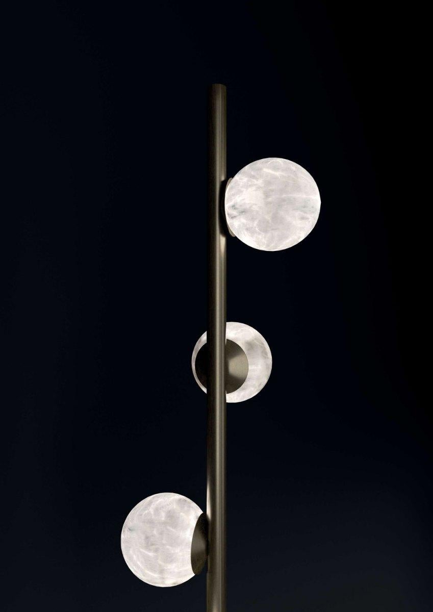 Modern Ofione Shiny Silver Metal Floor Lamp by Alabastro Italiano For Sale