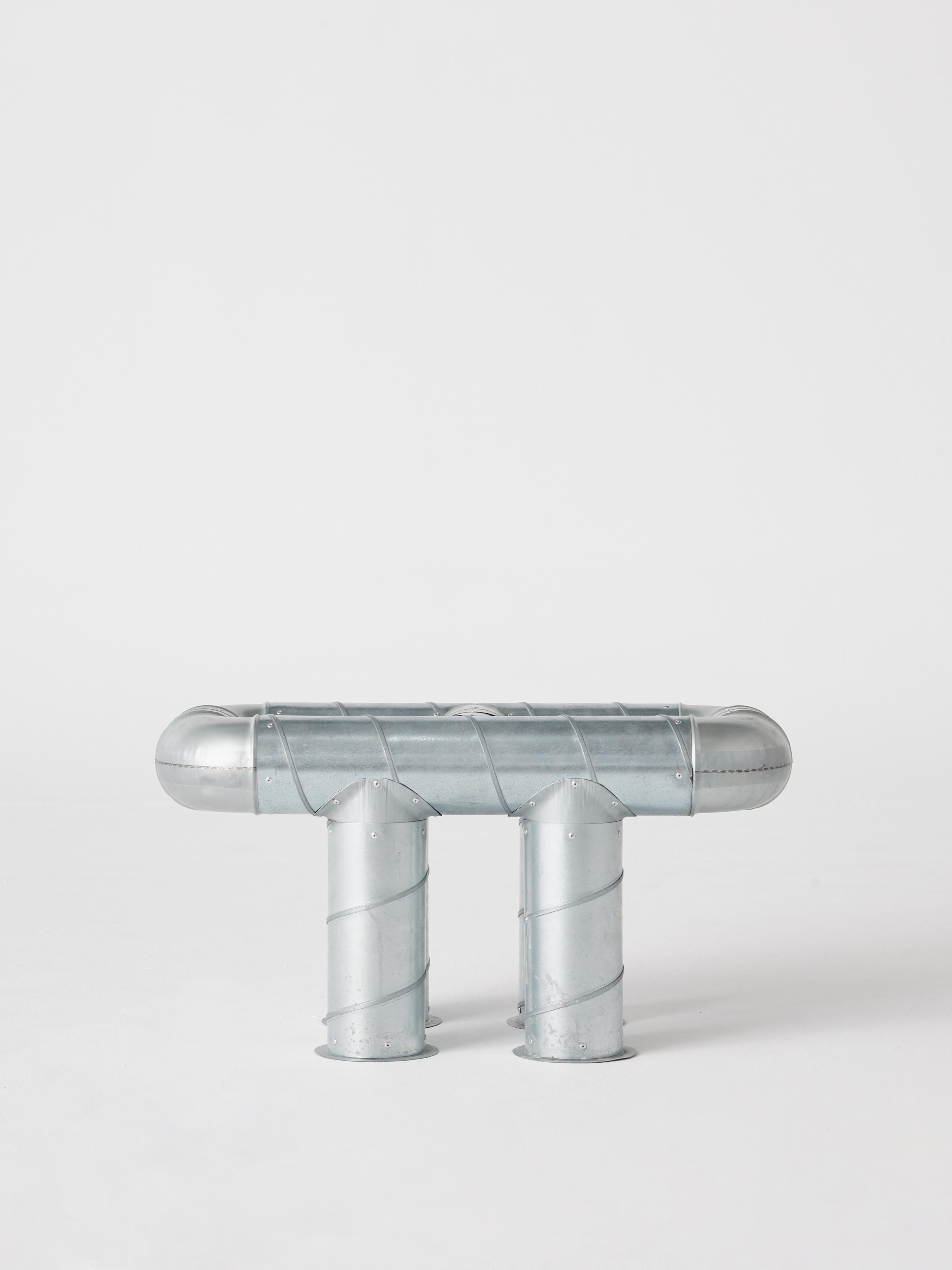 This Tubular steel stool forms part of the Series O.F.I.S (Obejcts From Intersticial Space), an ongoing research of industrial material's potential for narrative. Taking the shape and mechanic properties of those interstitial materials as a starting