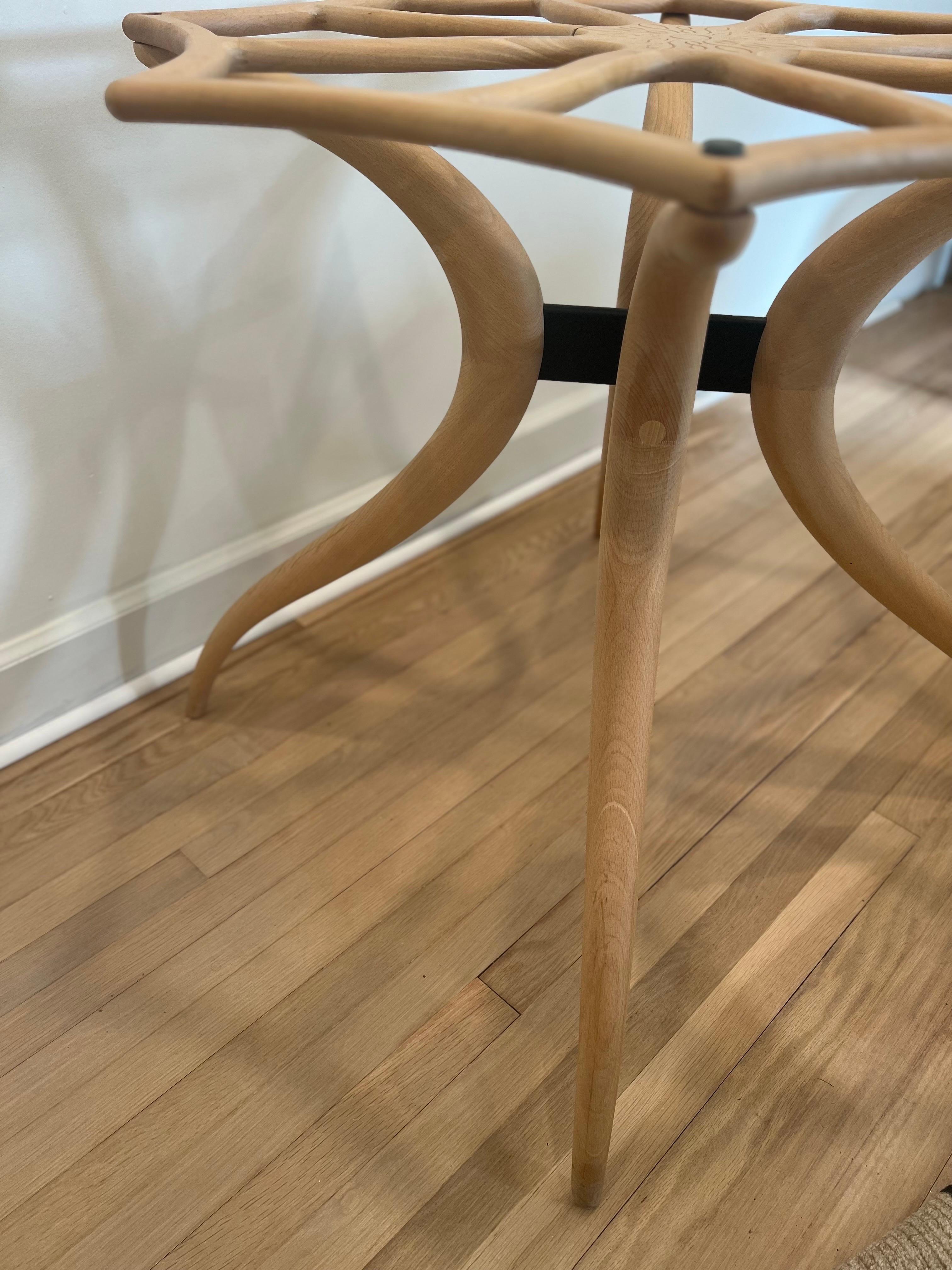OFS Custom Sculptural Wood Carved Table Base In Good Condition For Sale In Los Angeles, CA