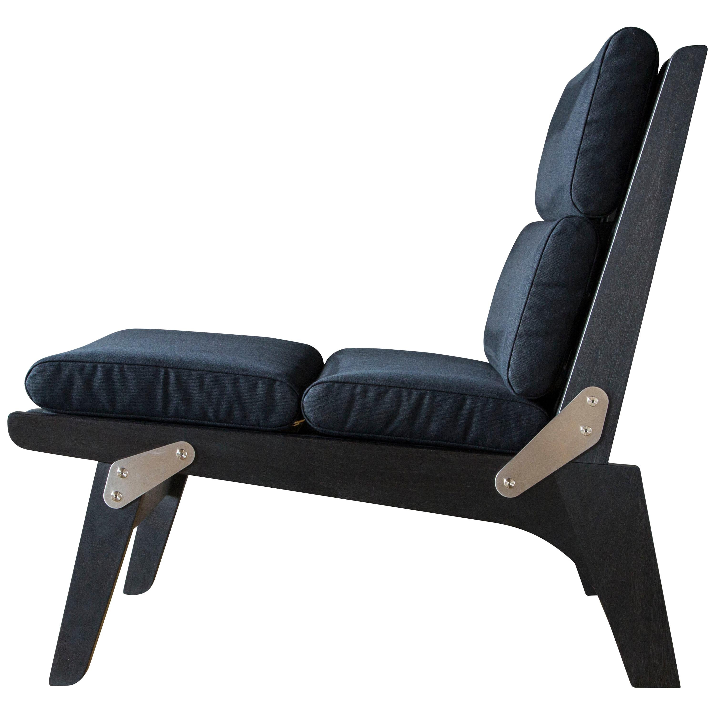 O.F.S. Lounge Chair in Ebonized Walnut - handcrafted by Richard Wrightman Design For Sale
