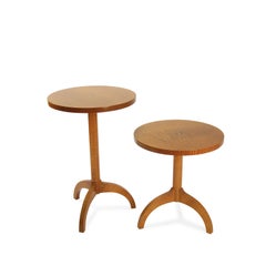 O&G Studio Tripod Table in Gilt Stain on Tiger Maple 'Cocktail or Side Table'