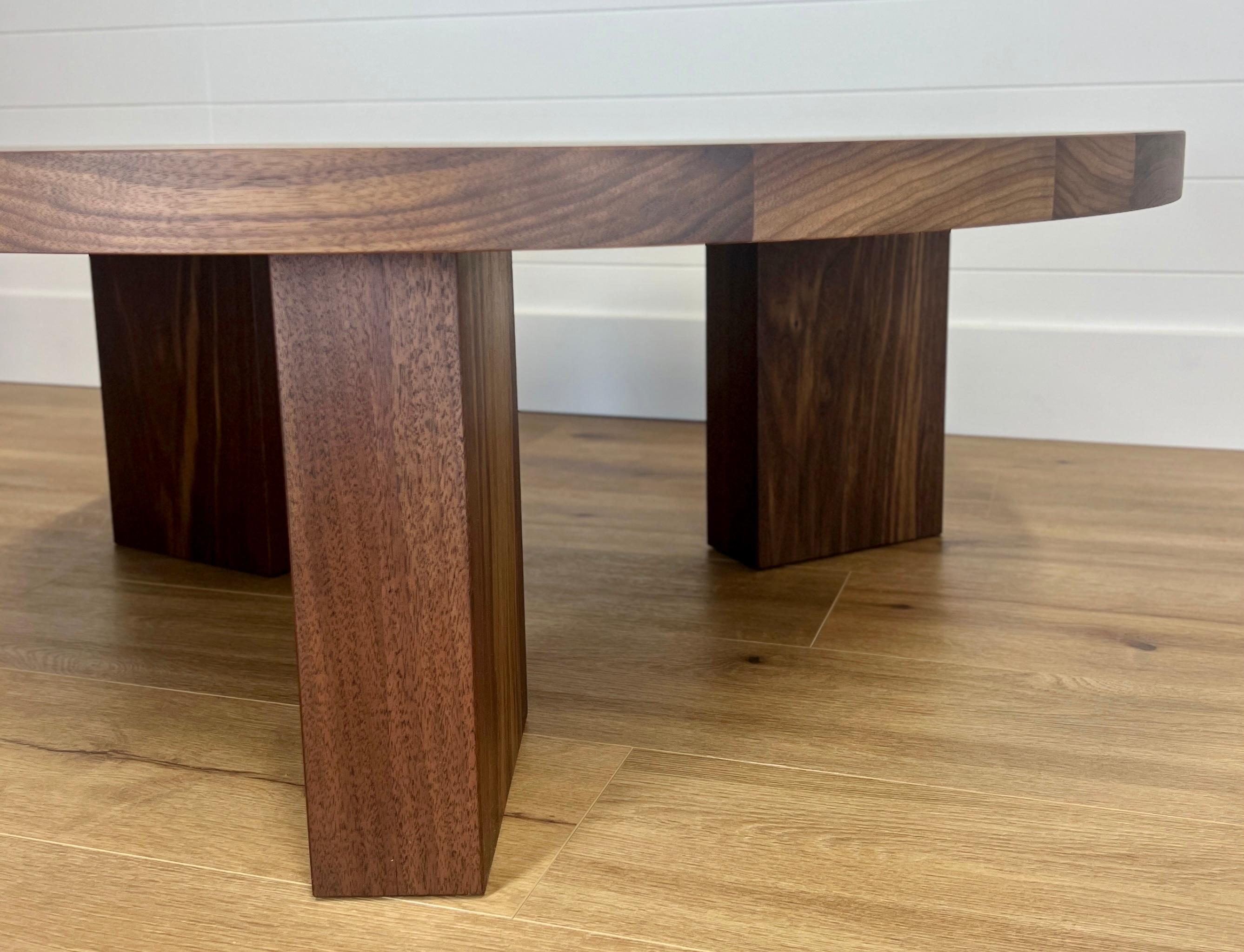 The OG is our signature table. This listing is for our Walnut version. 1.75” thick top sitting on a beefy 3 leg foundation. 

44×14 8/4 Walnut wood that is  finished with a no VOC matte walnut finish.
Made locally in our Hermosa Beach studio.

8-10
