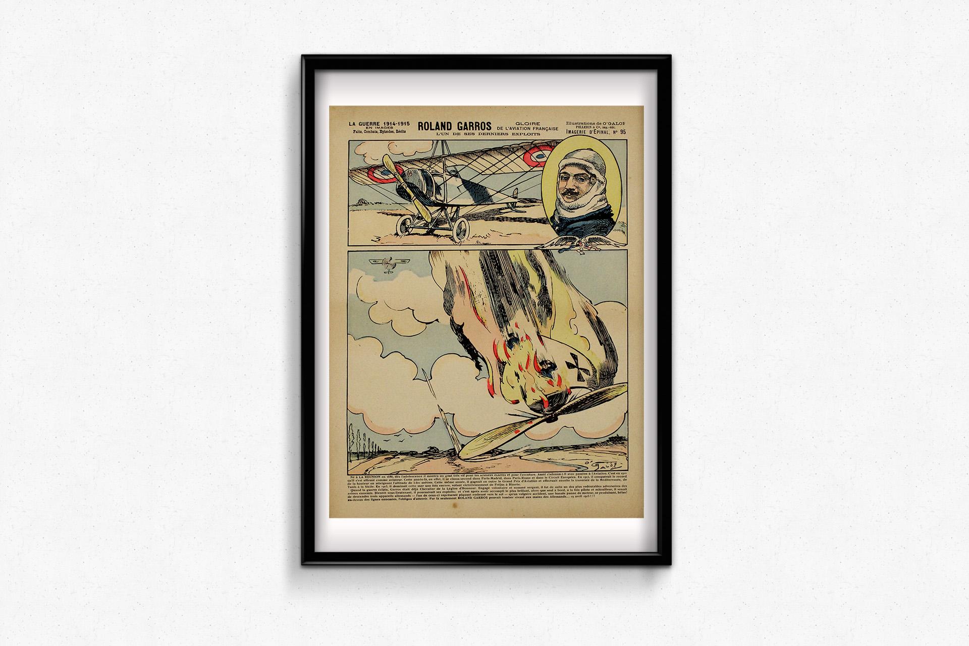 1915 Imagerie d'Épinal N. 15 de O'Galop para la gesta final de Roland Garros en venta 1
