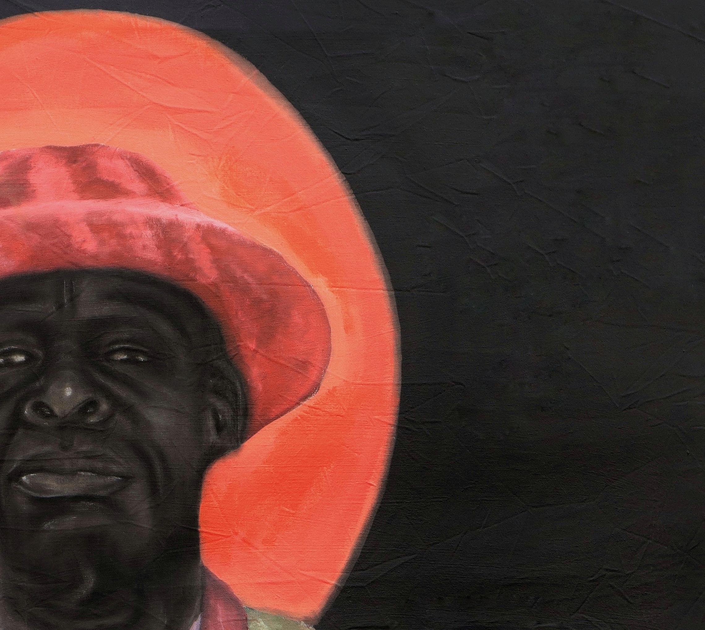 Pops - Figurative Painting Nero di Ogbonna Francis