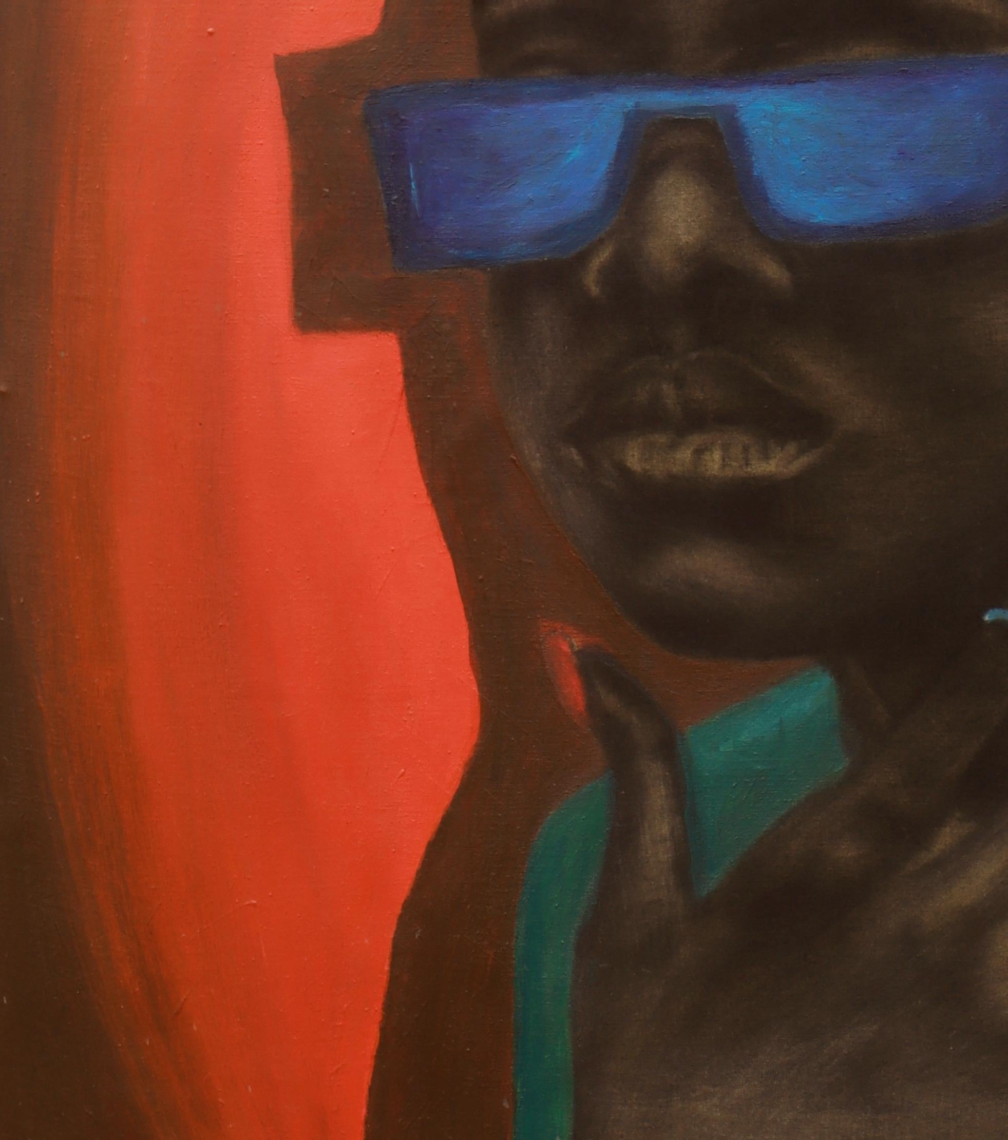 Senza titolo (Giovane Damigella) - Figurative Painting Nero di Ogbonna Francis