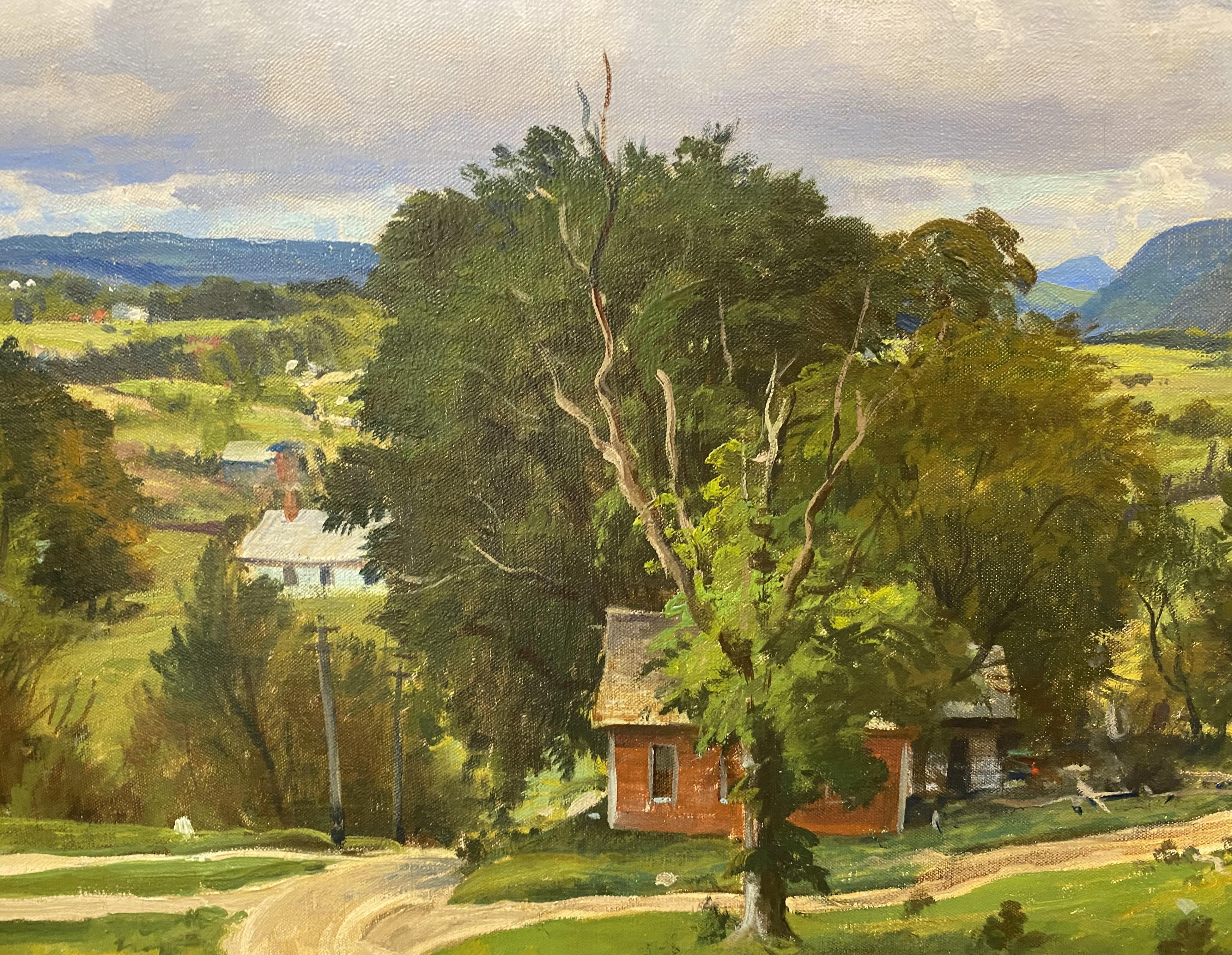 Un bel paesaggio del Vermont dell'artista americano Ogden Minton Pleissner (1905-1983). Nato a Brooklyn, New York, e rimasto a New York, Ogden Pleissner divenne un pittore in stile realista di caccia, campi e ruscelli, scene e paesaggi urbani