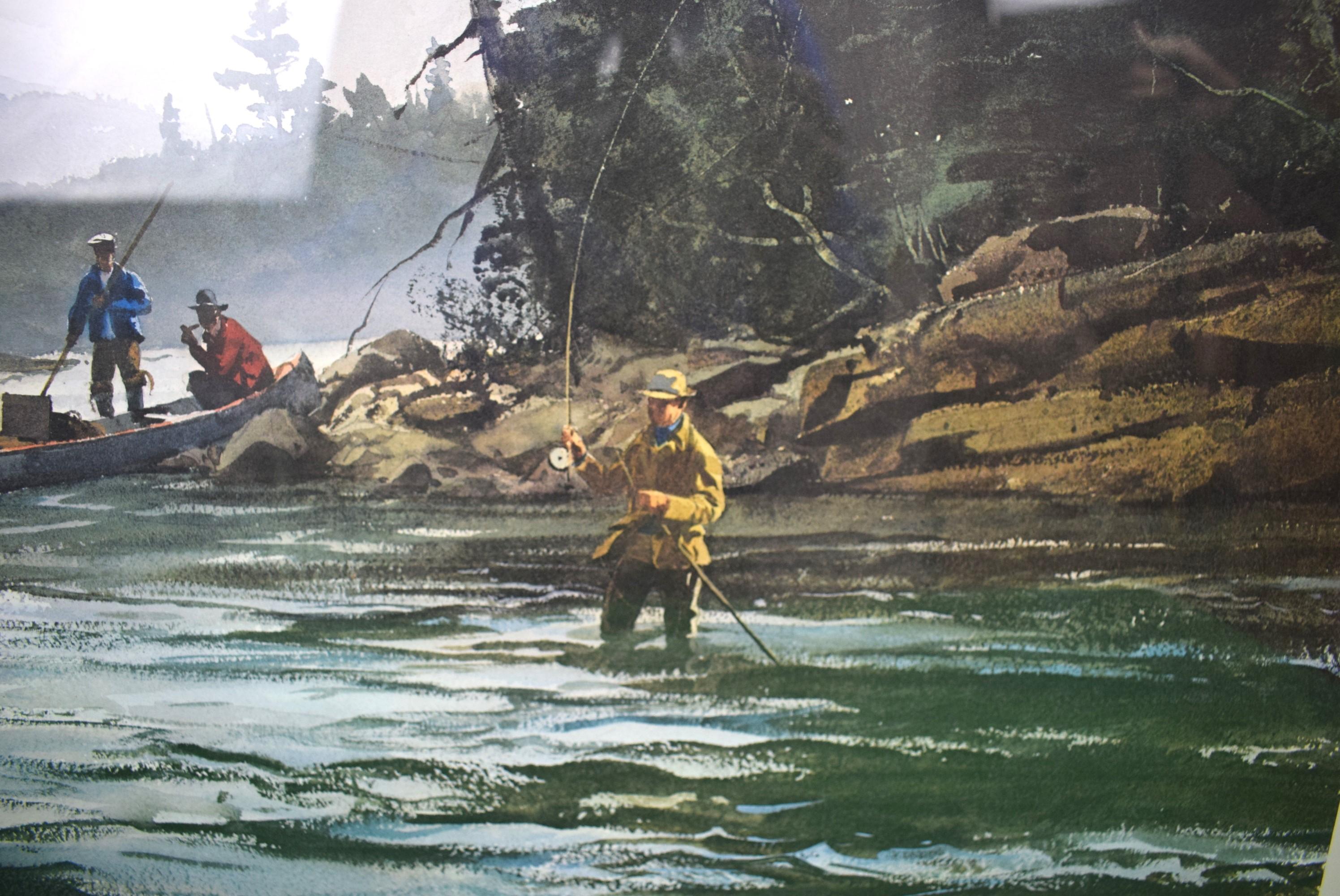 „Dry Fly Fishing For Salmon Print“ 1982 von Ogden M. Pleissner (SIGNED) im Angebot 6