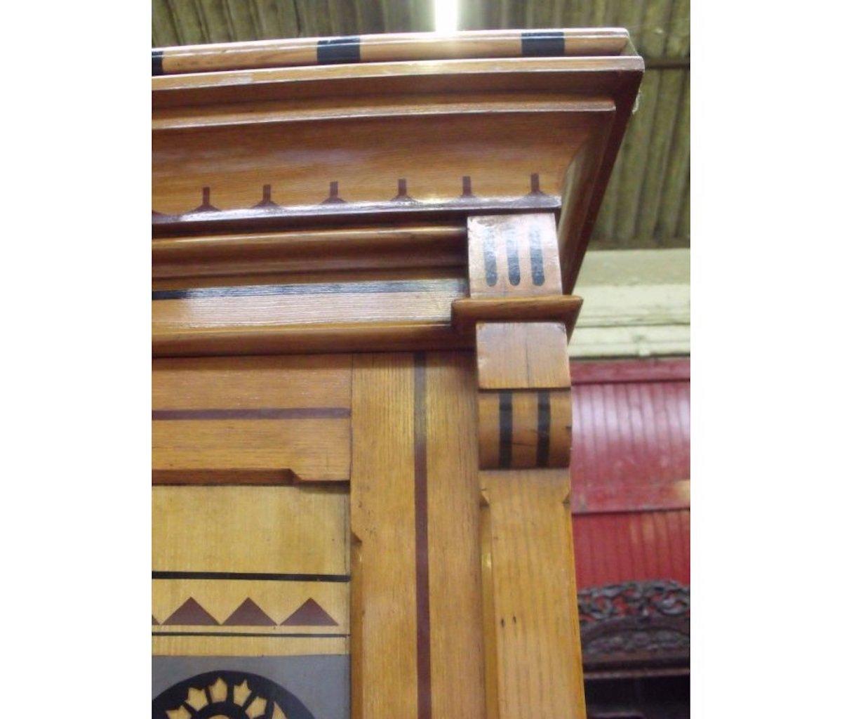 Hand-Crafted Ogdens of Manchester, An Aesthetic Movement Wardrobe & Matching Bedside Cabinet. For Sale